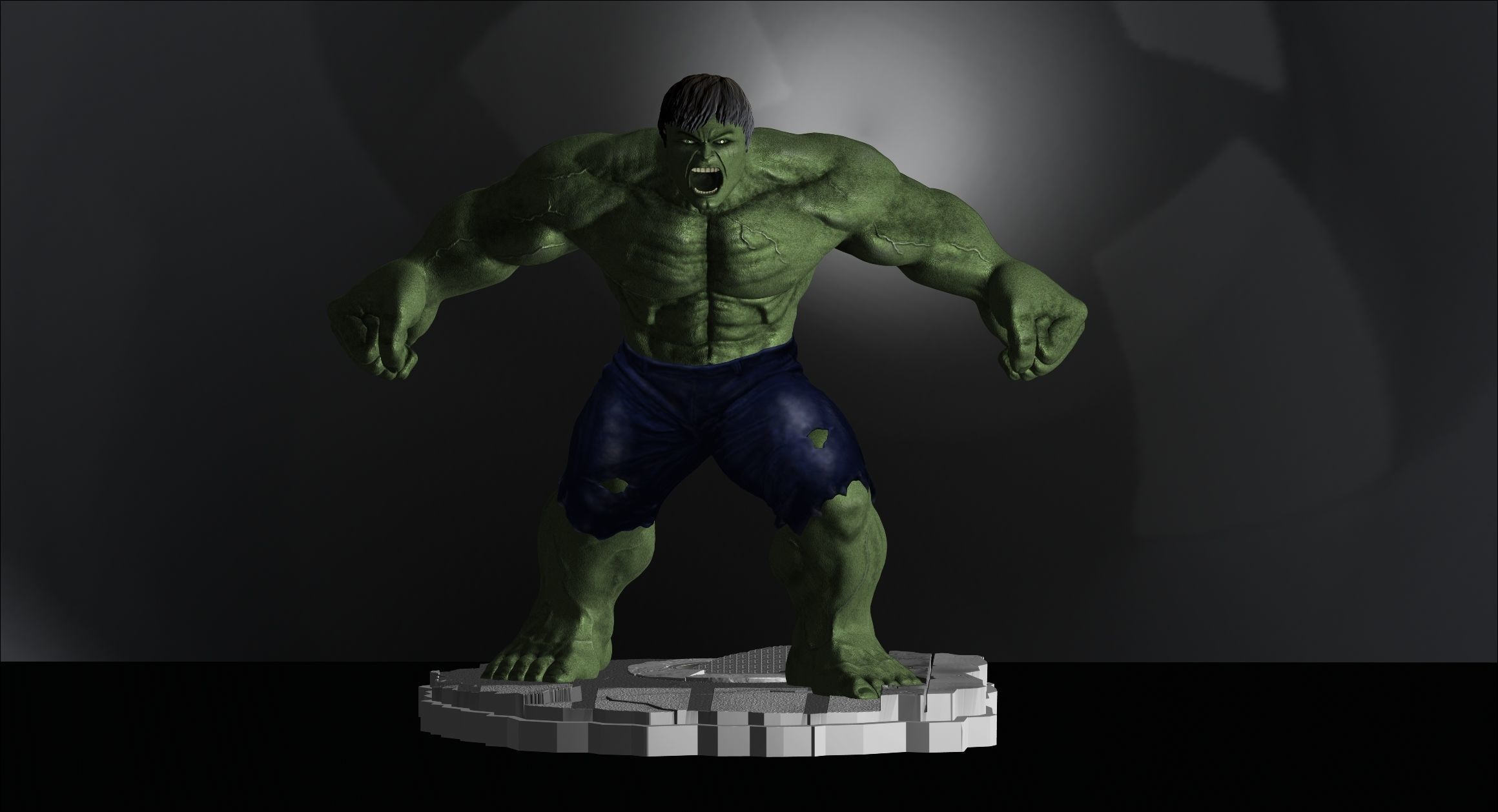 Hulk From Movie The Incredible Hulk 2008  File STL Two Versions 3D print model_2