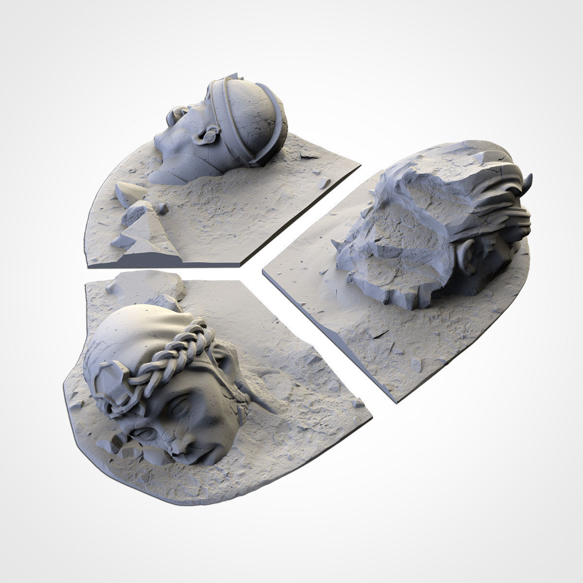 STATUES statue of two men in sand 3D print model_2