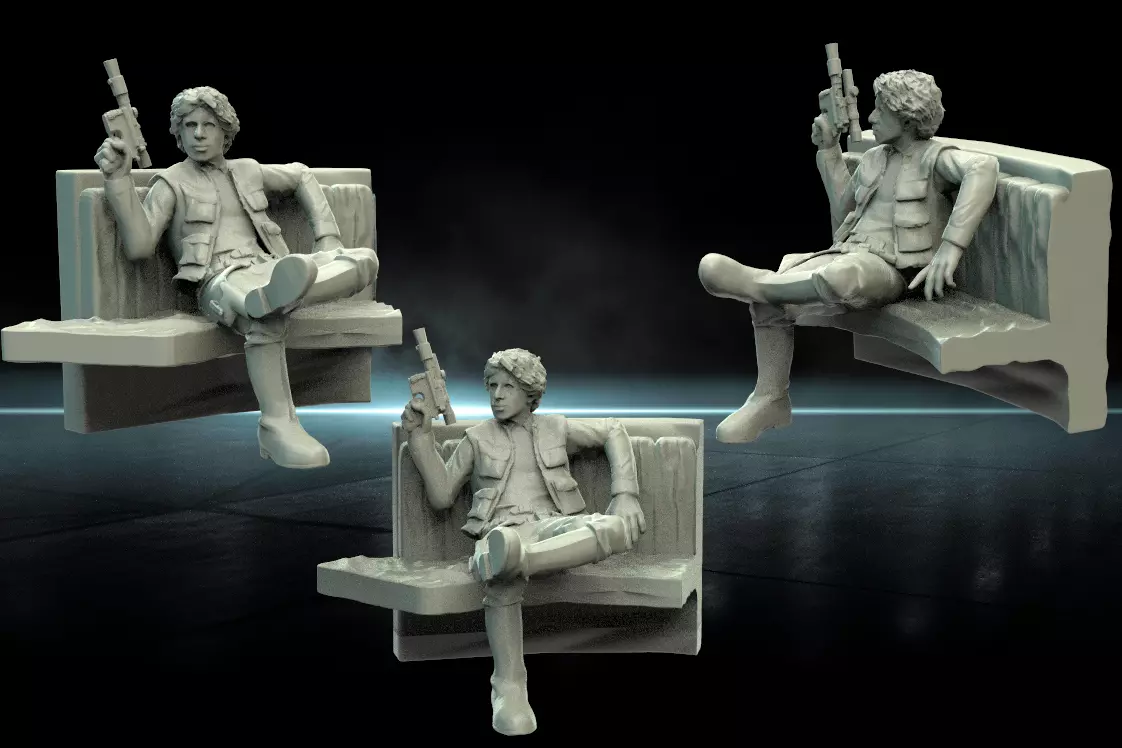 Star wars legion Han solo after kill greedo 3D print model_0