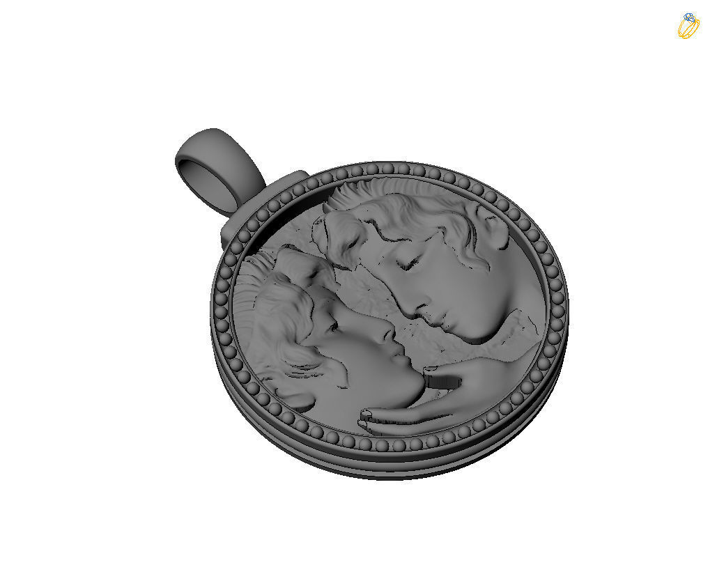 Gemini Zodiac Sign Pendant  3D print model_44