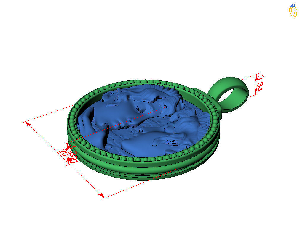 Gemini Zodiac Sign Pendant  3D print model_36