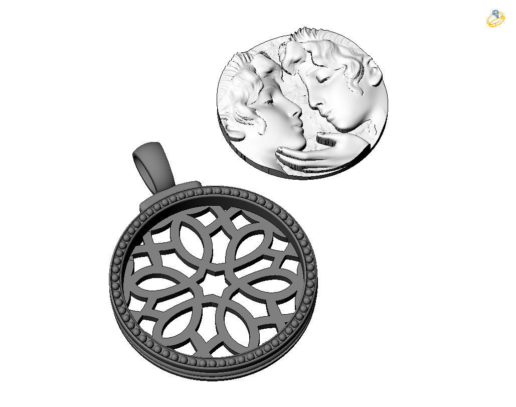Gemini Zodiac Sign Pendant  3D print model_65