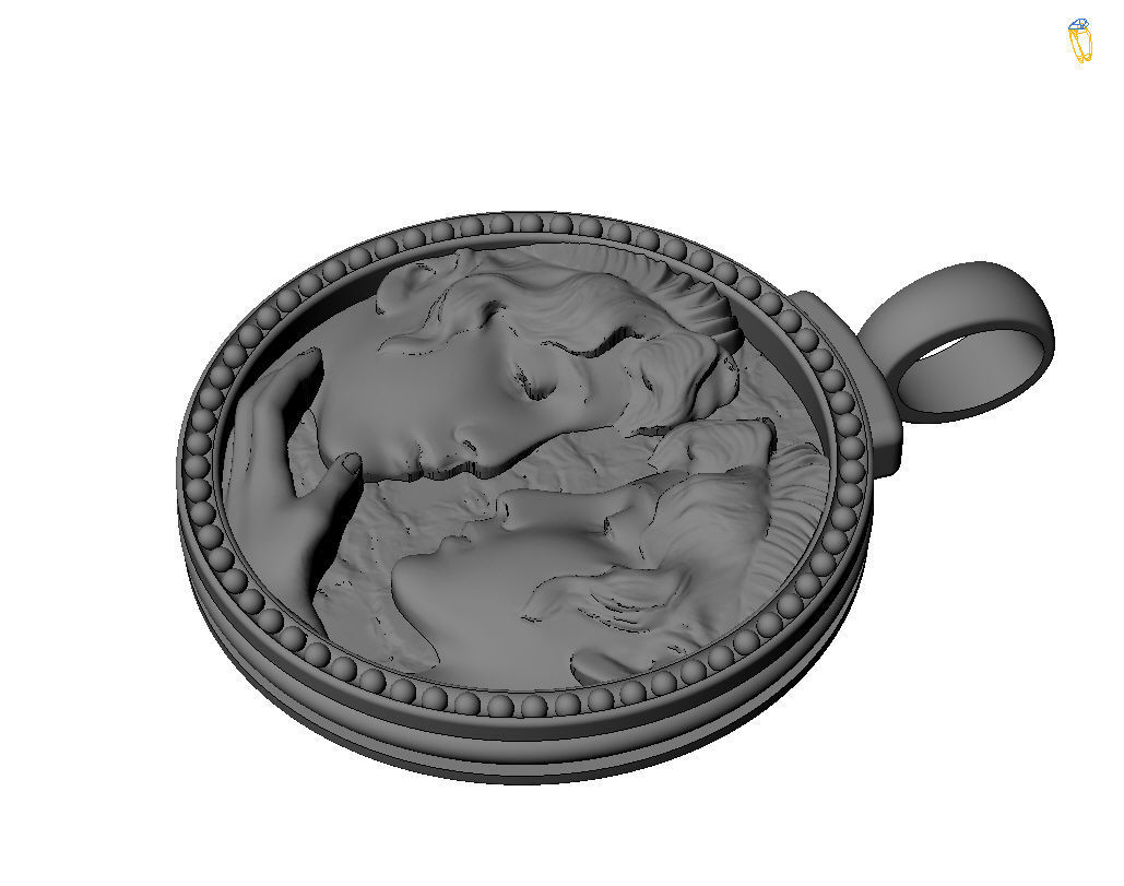 Gemini Zodiac Sign Pendant  3D print model_64