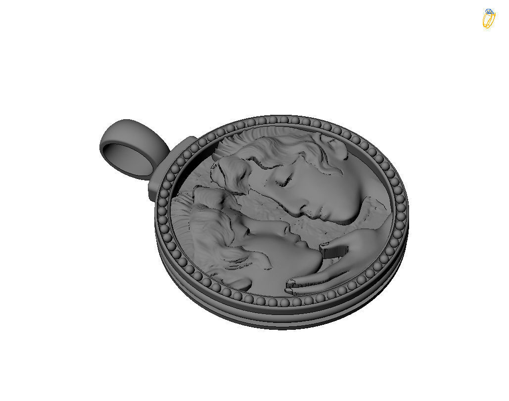 Gemini Zodiac Sign Pendant  3D print model_39