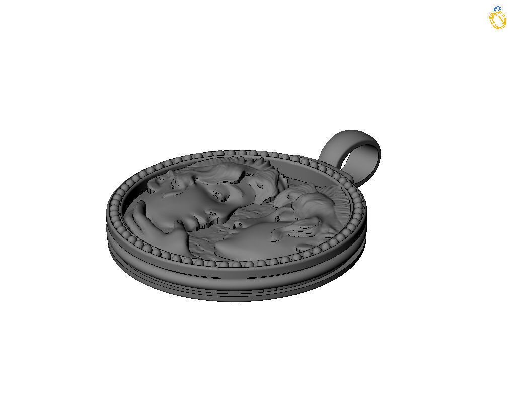 Gemini Zodiac Sign Pendant  3D print model_57