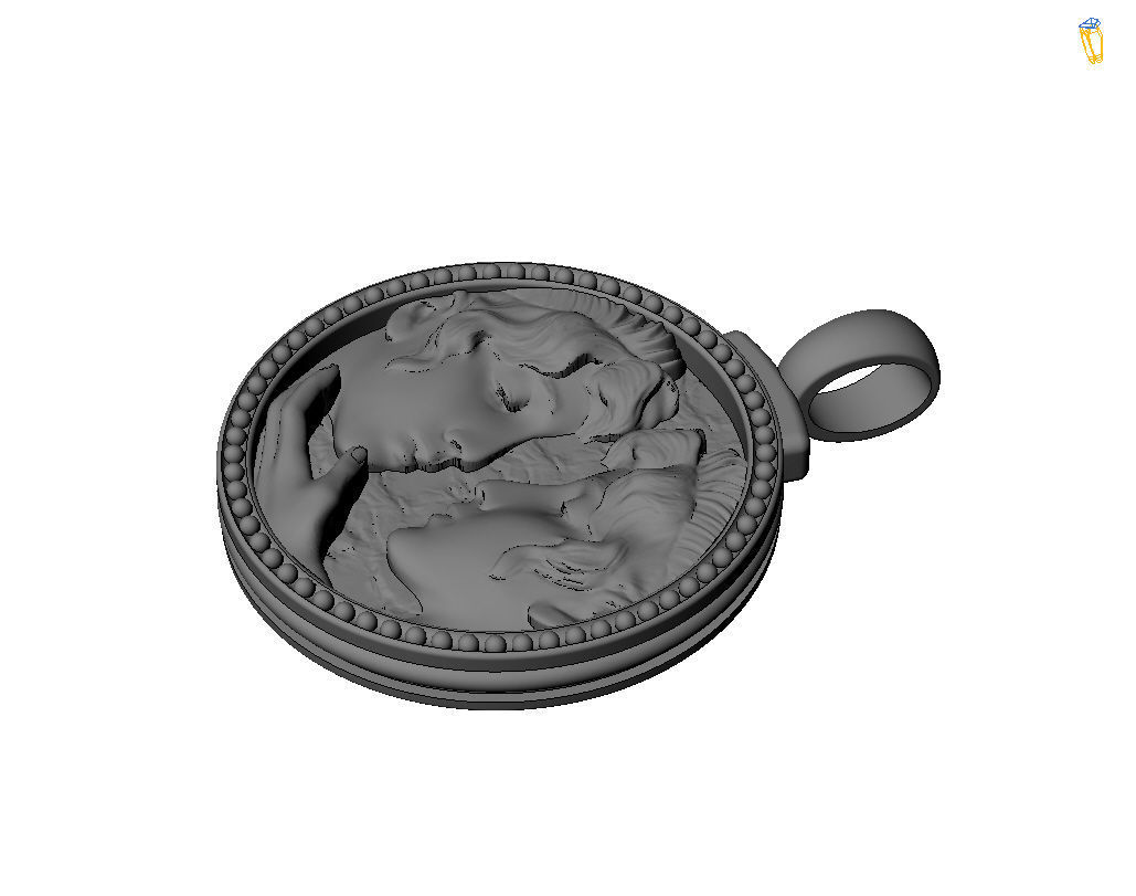 Gemini Zodiac Sign Pendant  3D print model_40