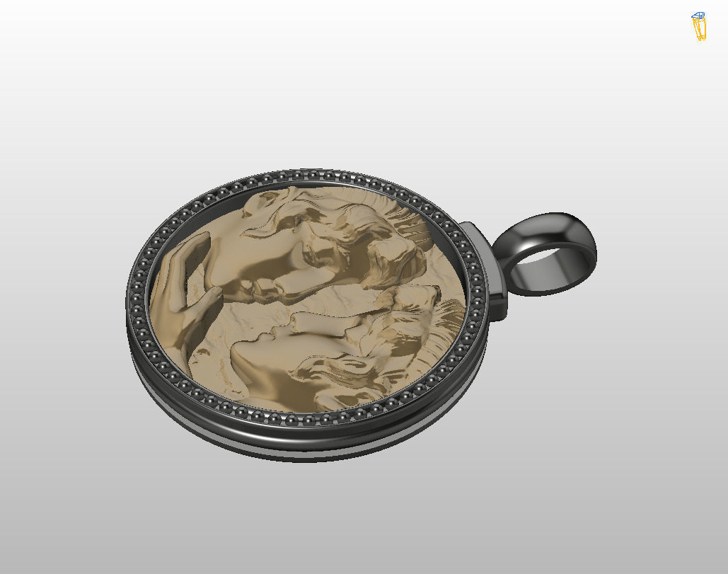 Gemini Zodiac Sign Pendant  3D print model_32