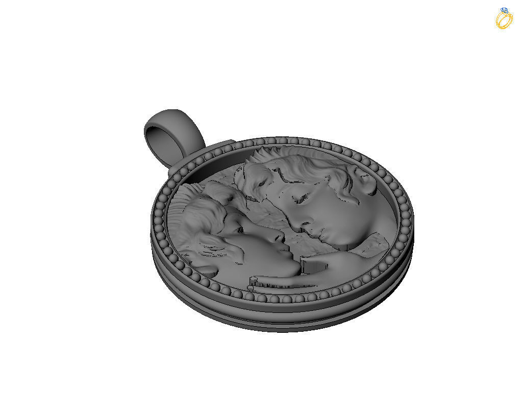 Gemini Zodiac Sign Pendant  3D print model_62