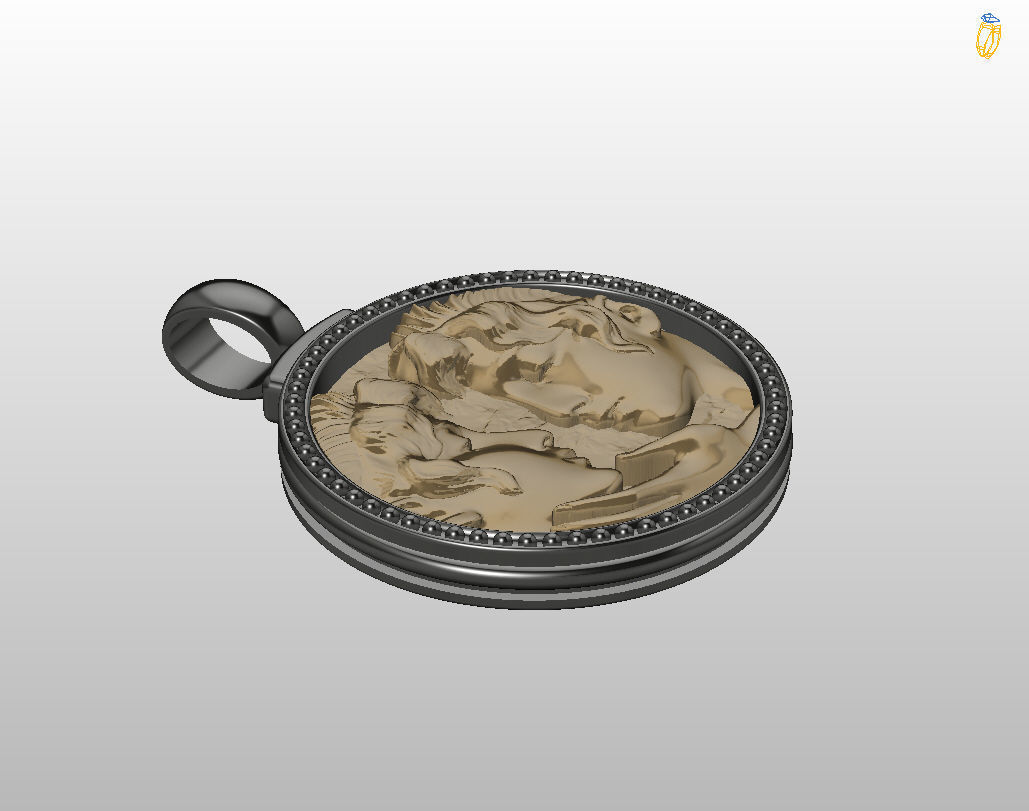 Gemini Zodiac Sign Pendant  3D print model_27