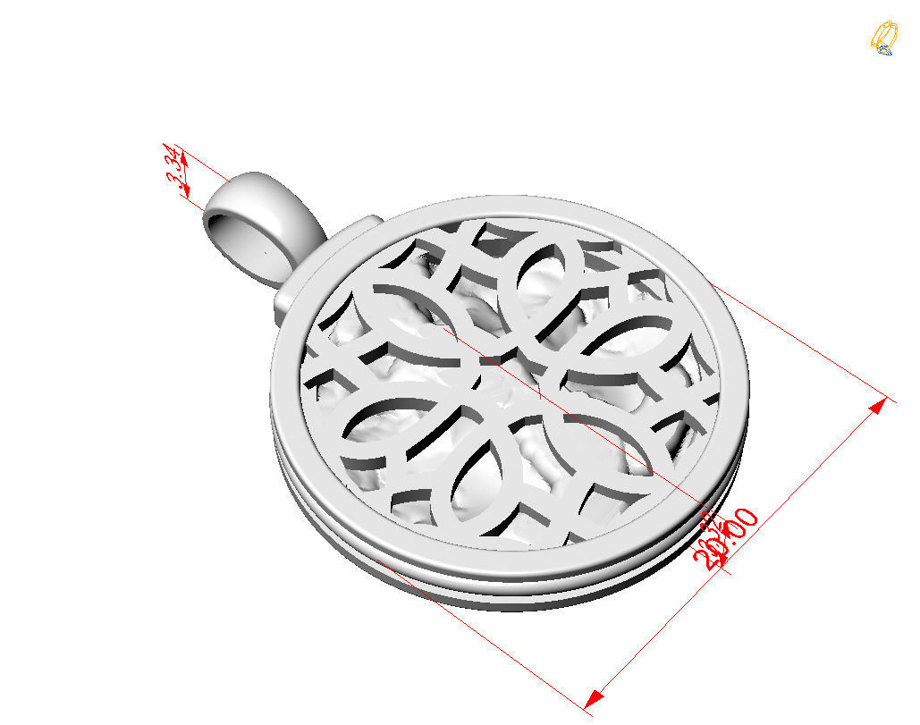 Gemini Zodiac Sign Pendant  3D print model_8