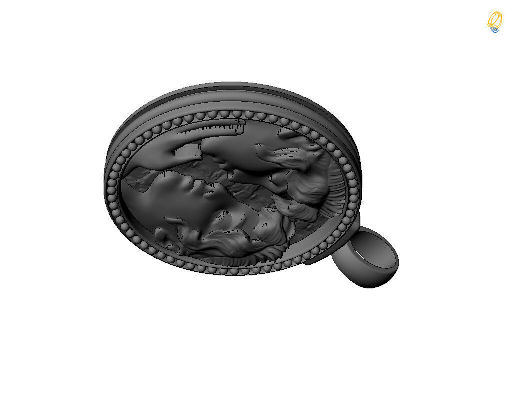 Gemini Zodiac Sign Pendant  3D print model_52
