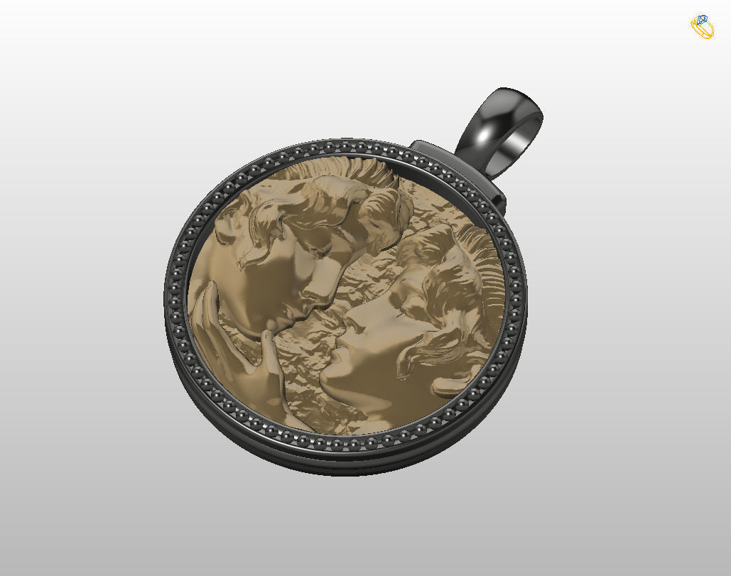 Gemini Zodiac Sign Pendant  3D print model_30