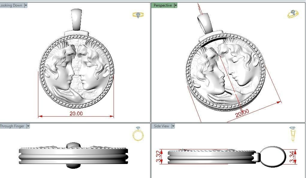 Gemini Zodiac Sign Pendant  3D print model_2