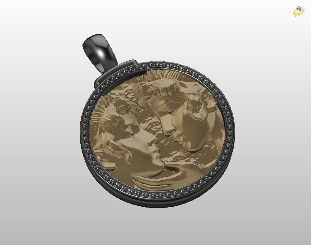 Gemini Zodiac Sign Pendant  3D print model_26
