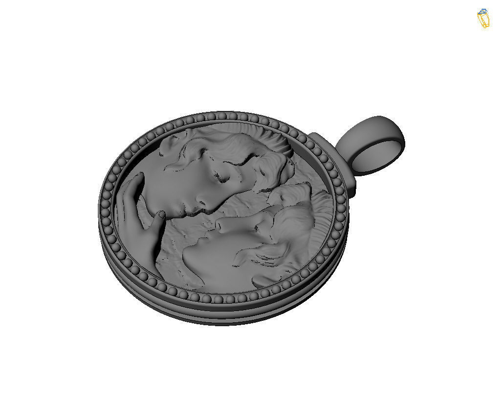 Gemini Zodiac Sign Pendant  3D print model_54