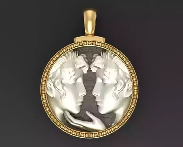 Gemini Zodiac Sign Pendant  3D print model