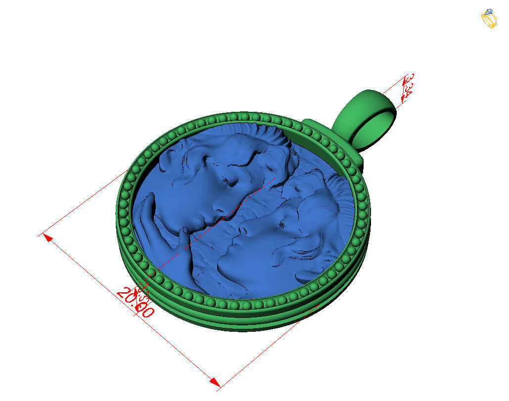 Gemini Zodiac Sign Pendant  3D print model_35