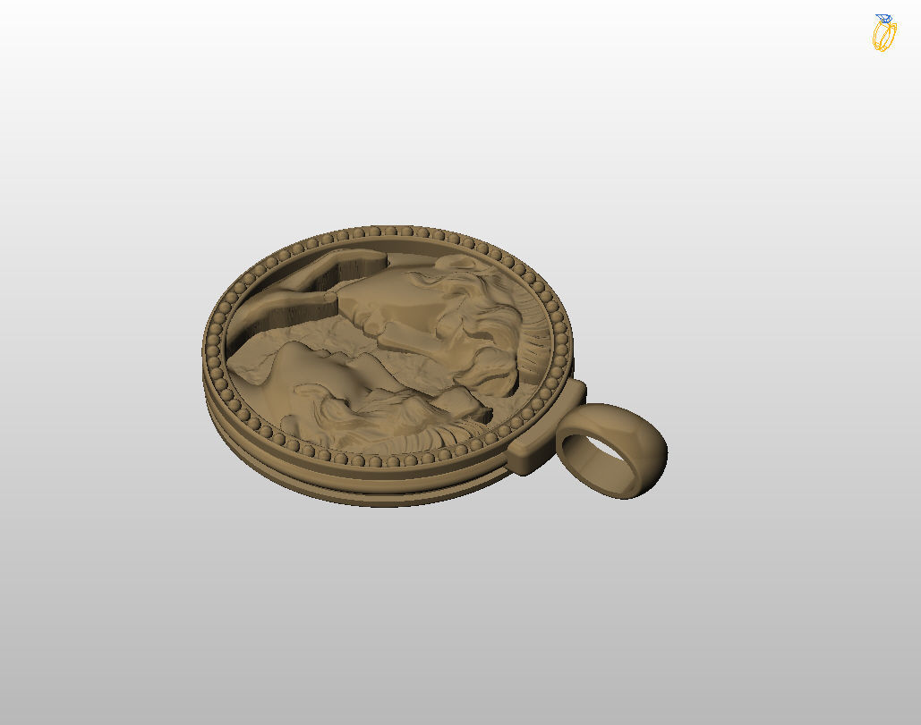 Gemini Zodiac Sign Pendant  3D print model_15