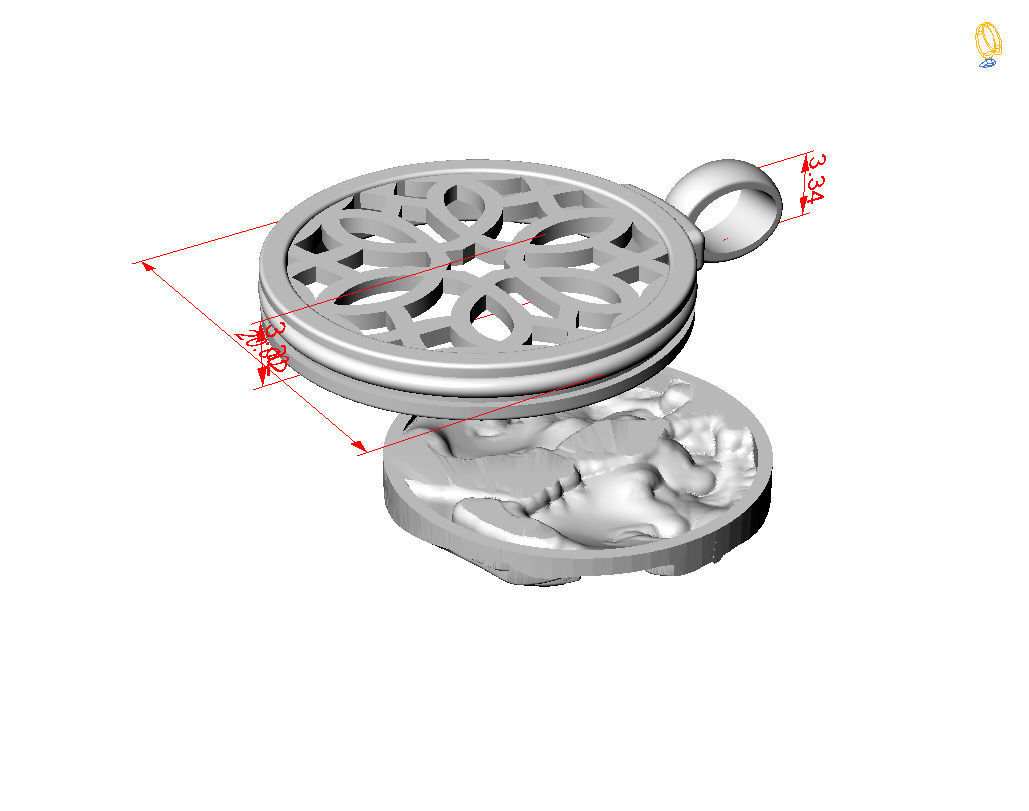 Gemini Zodiac Sign Pendant  3D print model_10