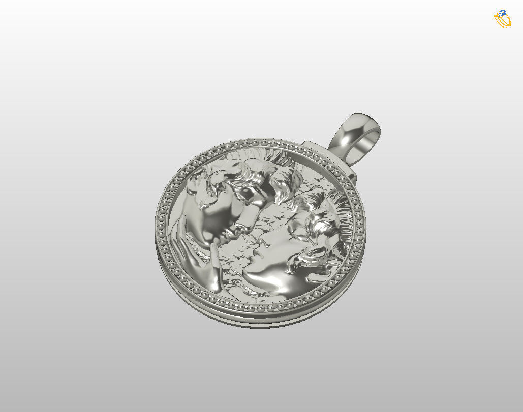 Gemini Zodiac Sign Pendant  3D print model_21