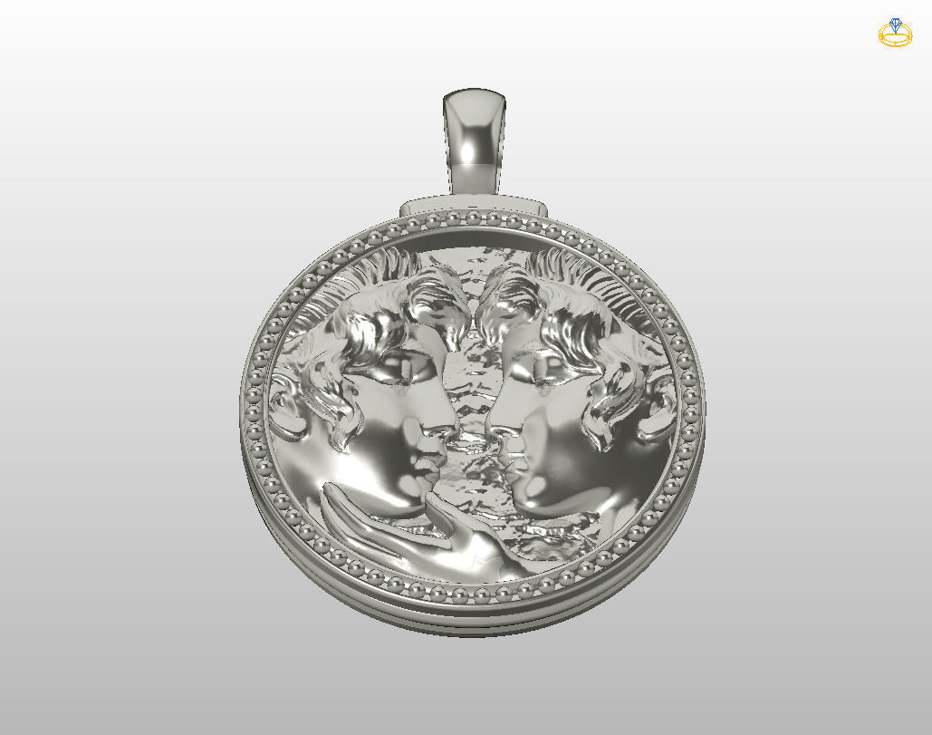 Gemini Zodiac Sign Pendant  3D print model_20