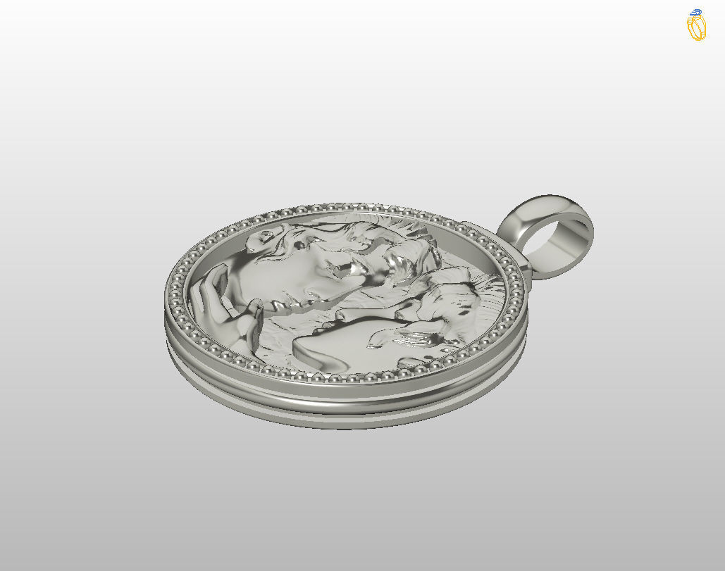 Gemini Zodiac Sign Pendant  3D print model_22