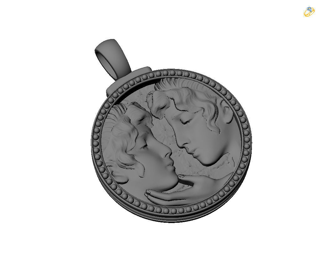 Gemini Zodiac Sign Pendant  3D print model_61