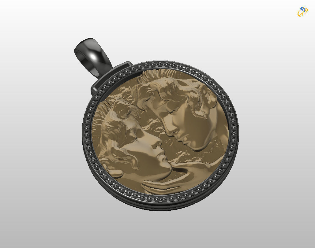Gemini Zodiac Sign Pendant  3D print model_28