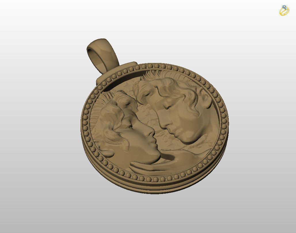 Gemini Zodiac Sign Pendant  3D print model_11