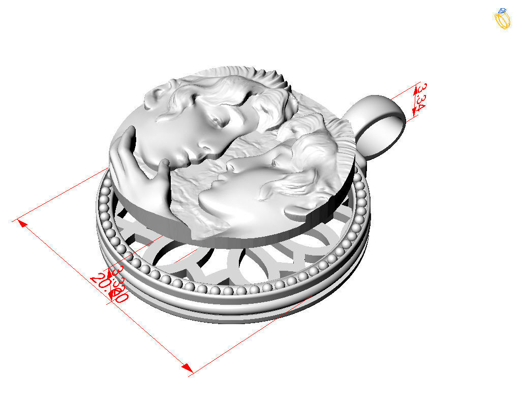 Gemini Zodiac Sign Pendant  3D print model_9