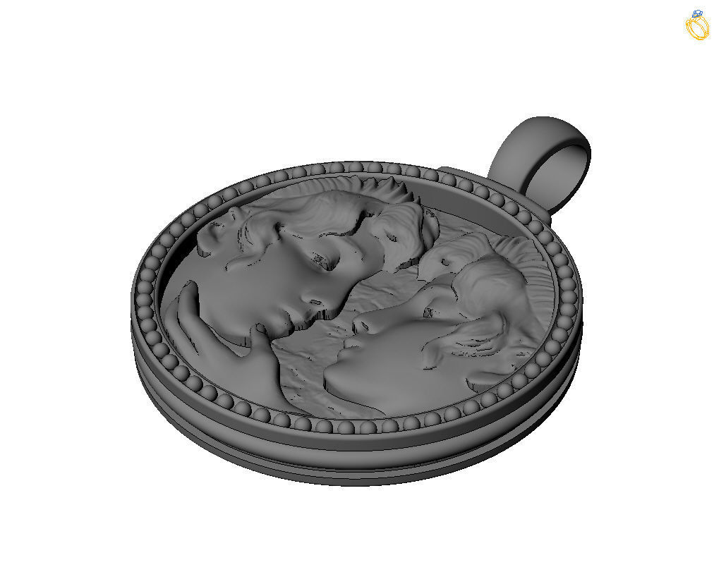 Gemini Zodiac Sign Pendant  3D print model_63
