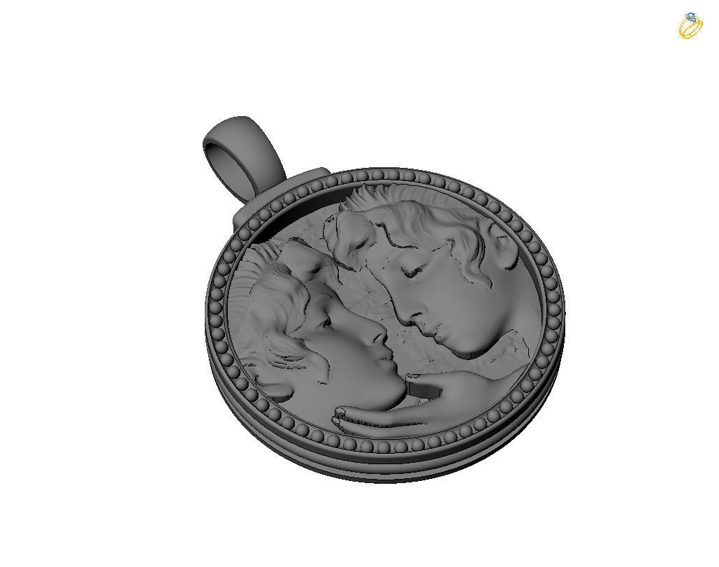 Gemini Zodiac Sign Pendant  3D print model_56