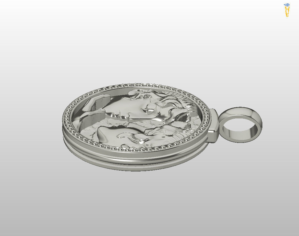 Gemini Zodiac Sign Pendant  3D print model_23
