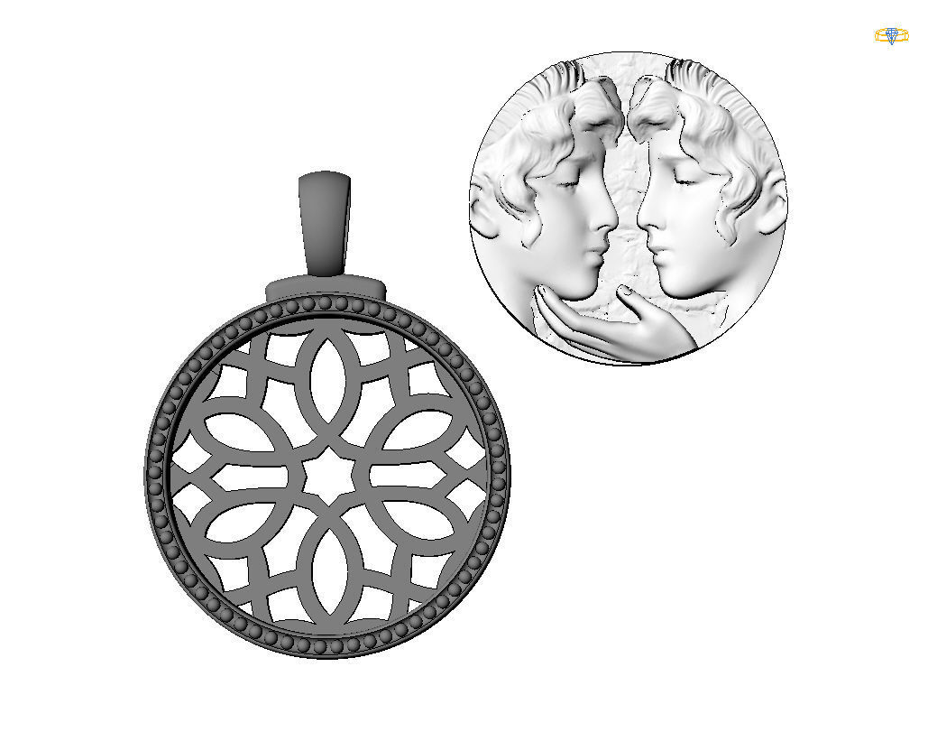 Gemini Zodiac Sign Pendant  3D print model_66