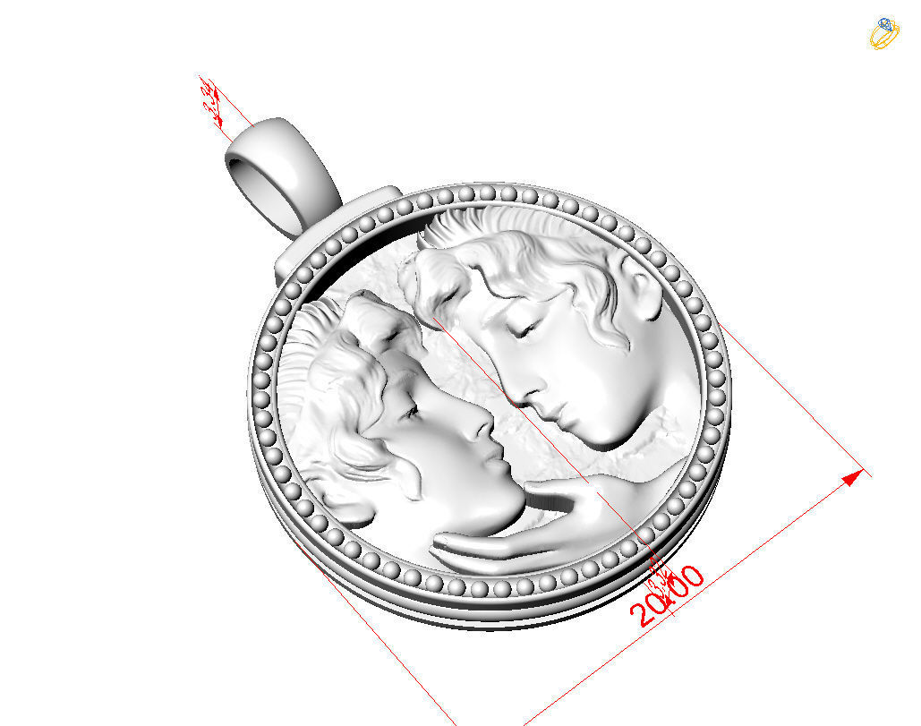 Gemini Zodiac Sign Pendant  3D print model_5