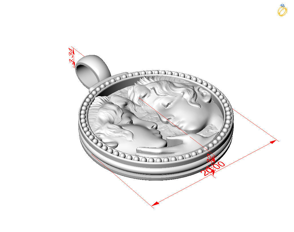 Gemini Zodiac Sign Pendant  3D print model_6