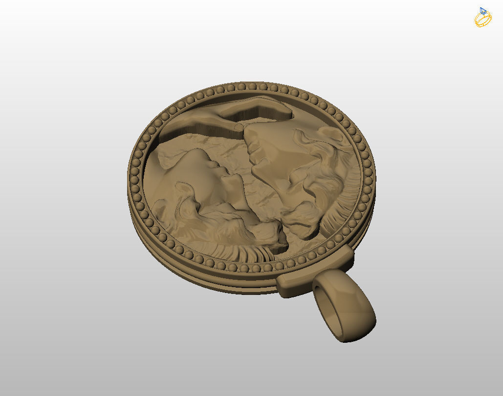 Gemini Zodiac Sign Pendant  3D print model_16
