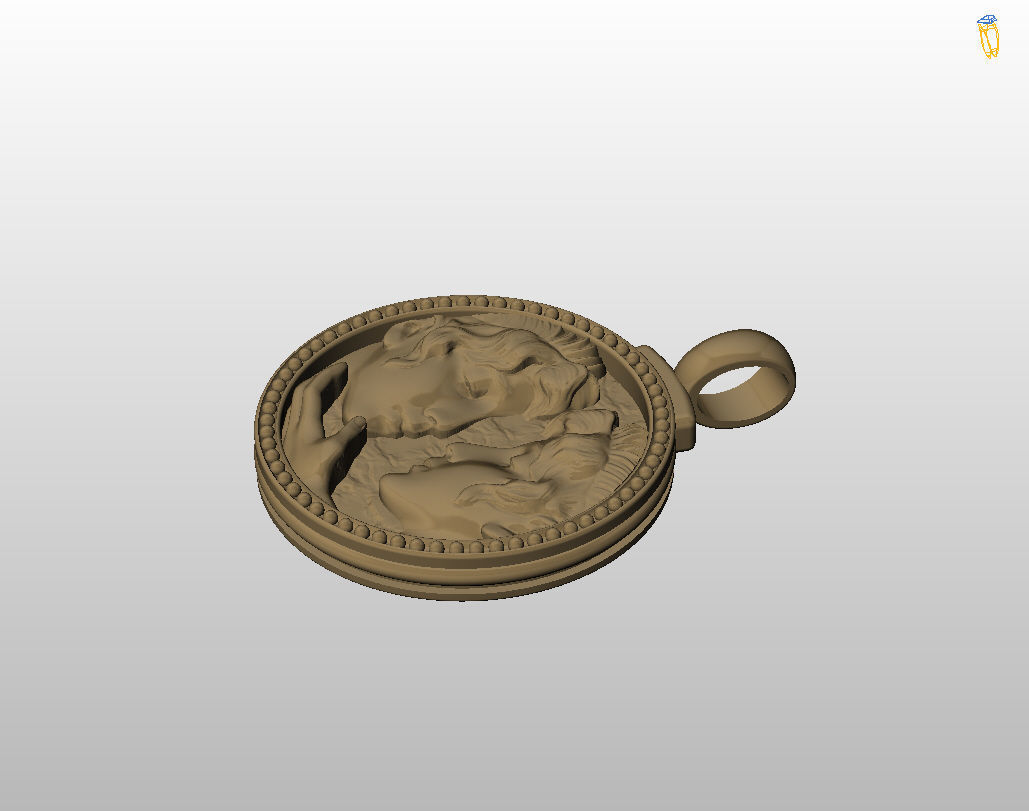 Gemini Zodiac Sign Pendant  3D print model_14