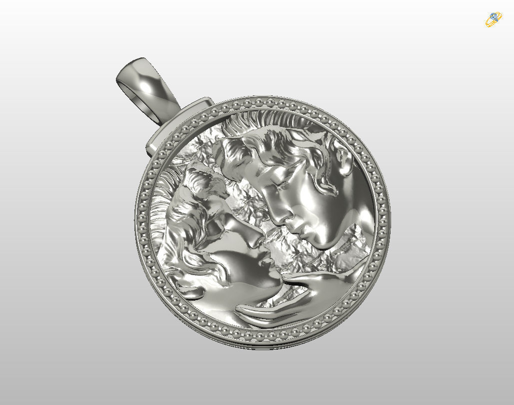 Gemini Zodiac Sign Pendant  3D print model_19