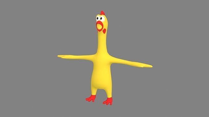 Cartoon Screaming Chicken Toy - Prank Props Low-poly 3D model