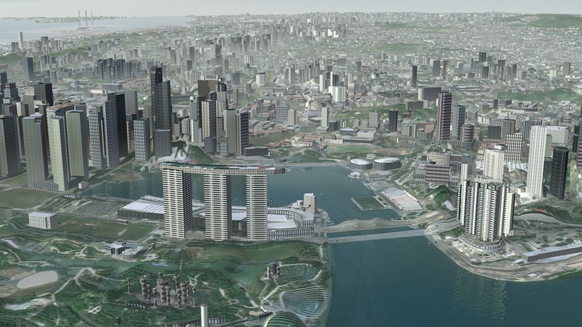 Singapore City Port 3D model_6