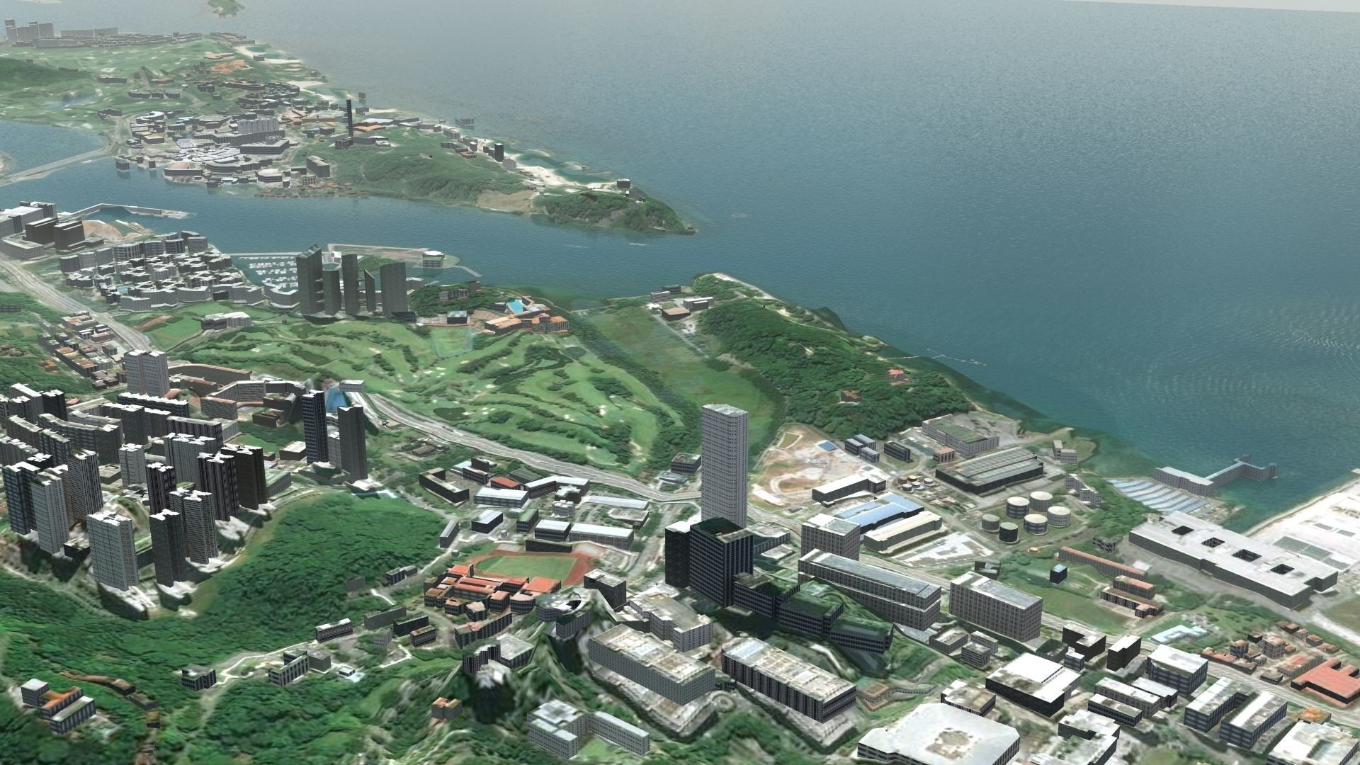 Singapore City Port 3D model_4
