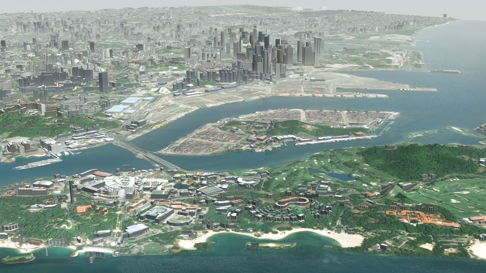 Singapore City Port 3D model_1