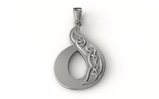 Celtic pendant letter D 3D print model