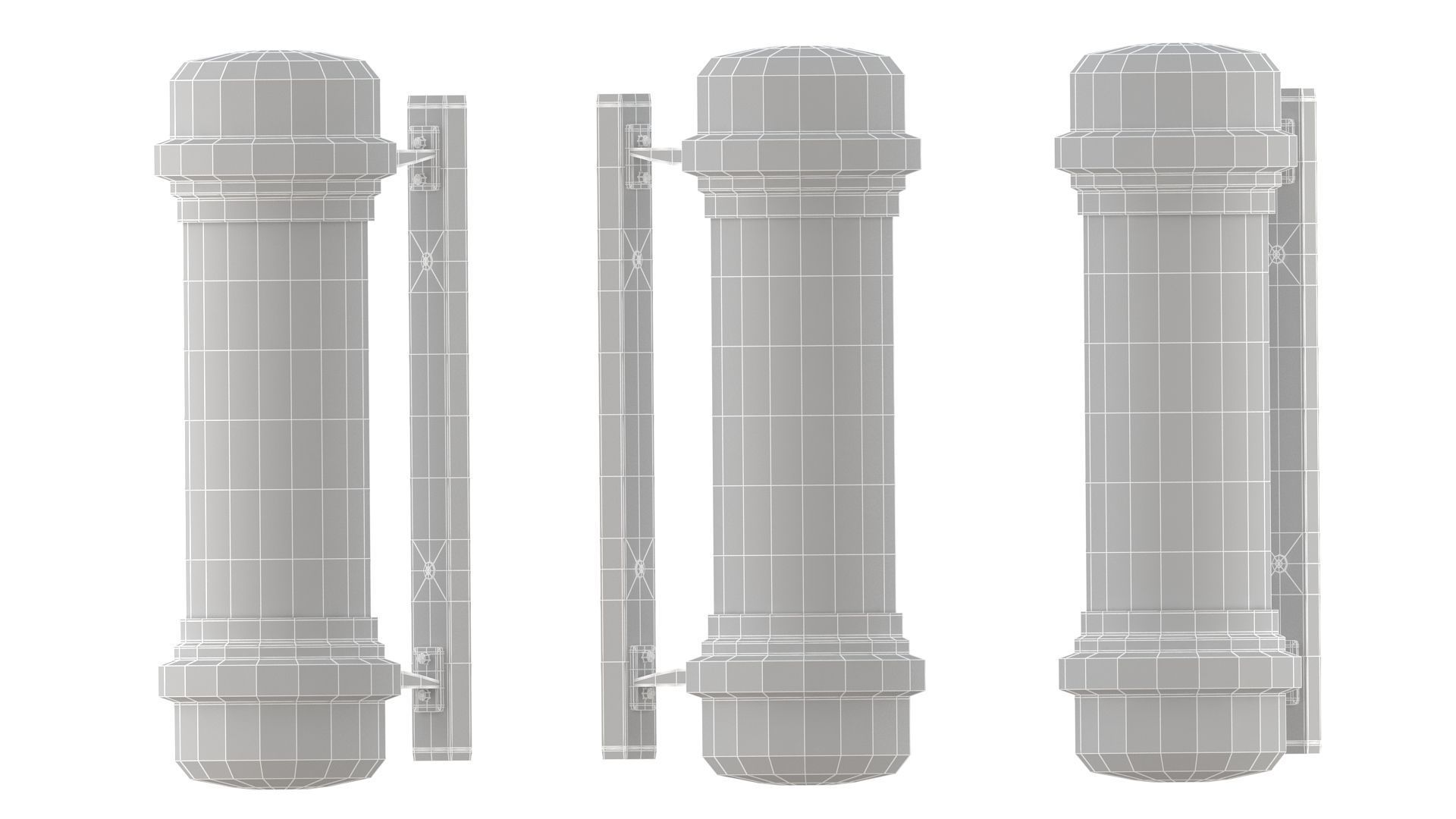 3D Barber Shop Pole Black 01 3D model_18