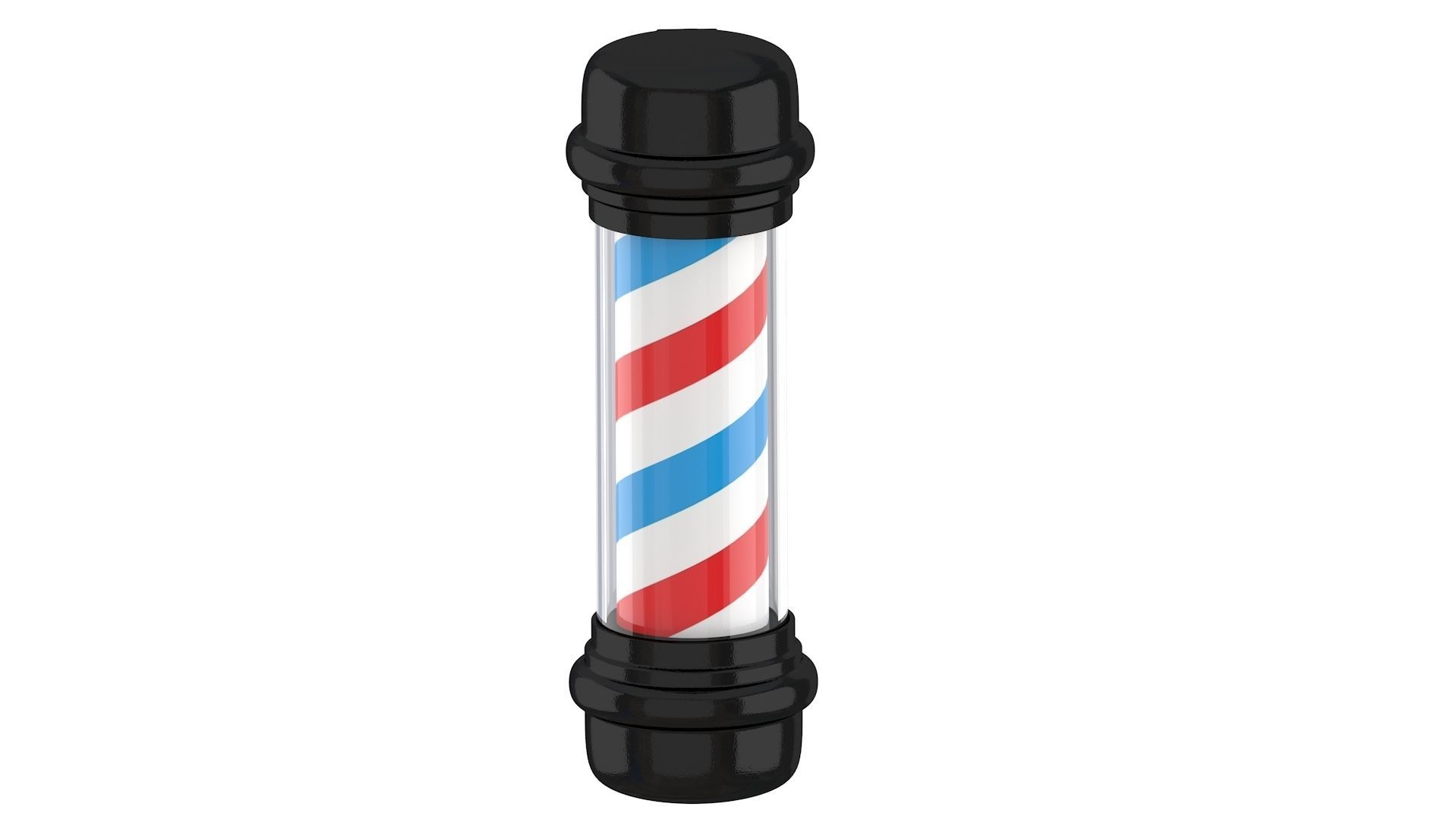 3D Barber Shop Pole Black 01 3D model_5