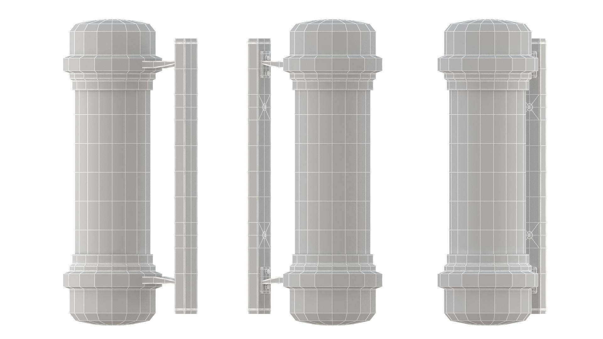 3D Barber Shop Pole Black 01 3D model_17