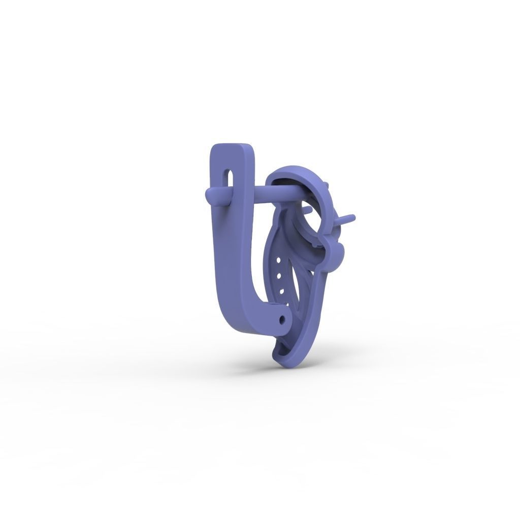 Women earrings with gems CAD 3dm stl 3D print model_26