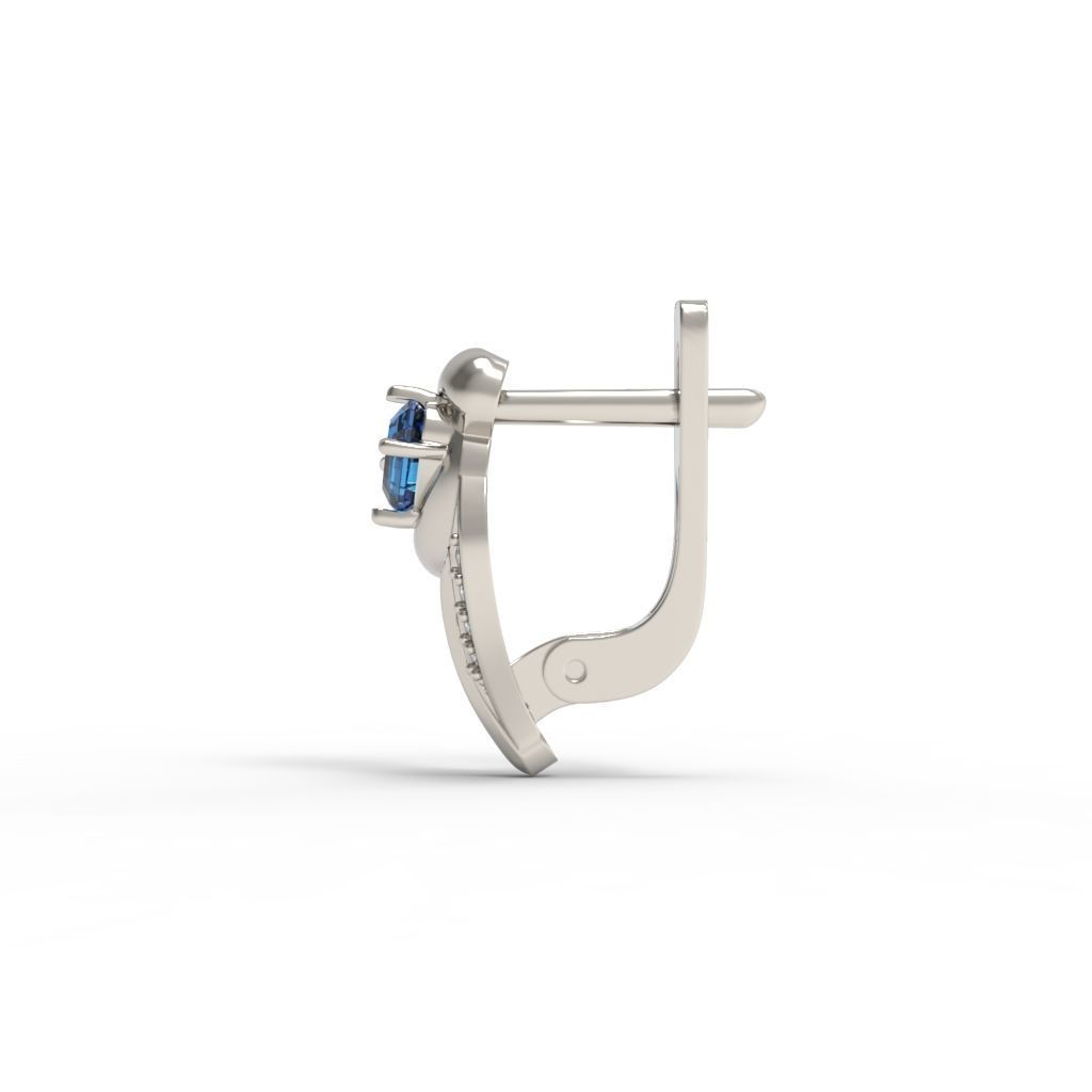 Women earrings with gems CAD 3dm stl 3D print model_11