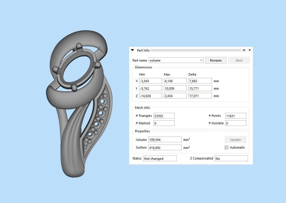 Women earrings with gems CAD 3dm stl 3D print model_17